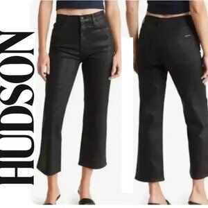 NWT ~ HUDSON NOA BLACK COATED CROPPED JEANS sz 27
